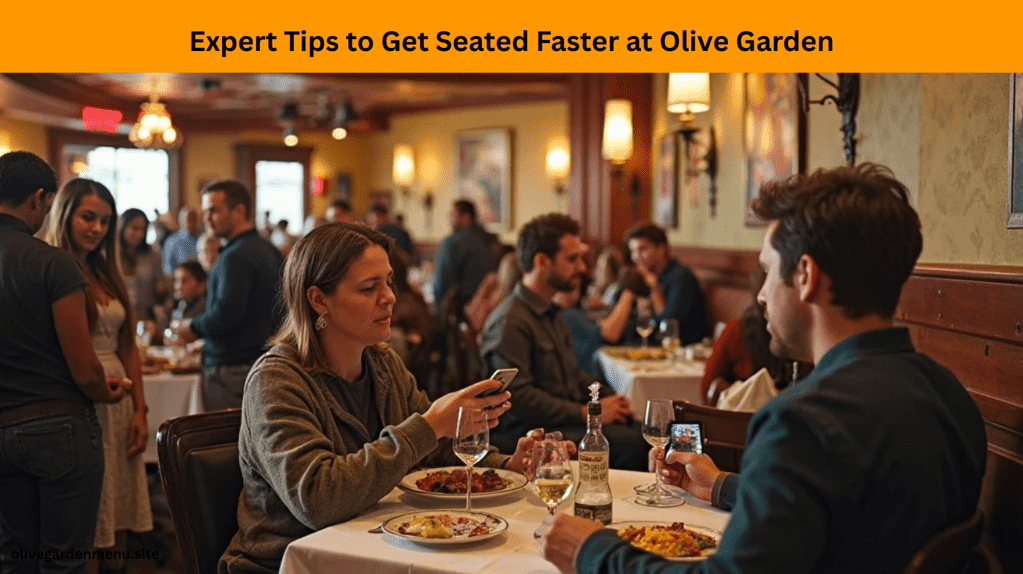 Guests being seated quickly after using the Olive Garden Take Reservations system while others wait in line.