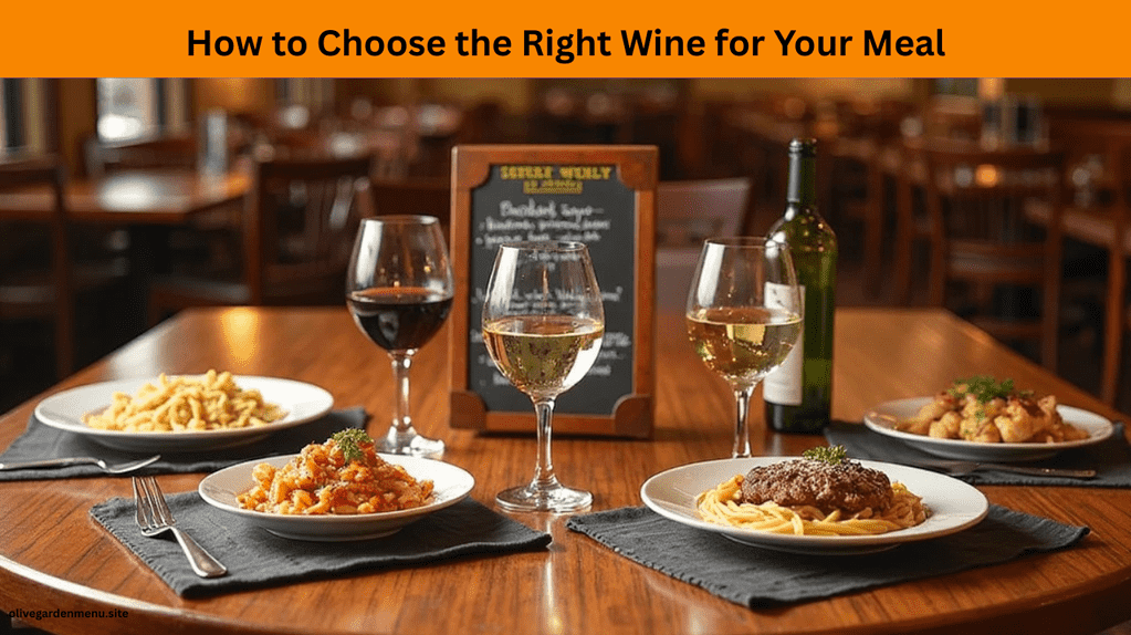 "Wine pairing tips from the Olive Garden Wines Menu with various Italian meals"