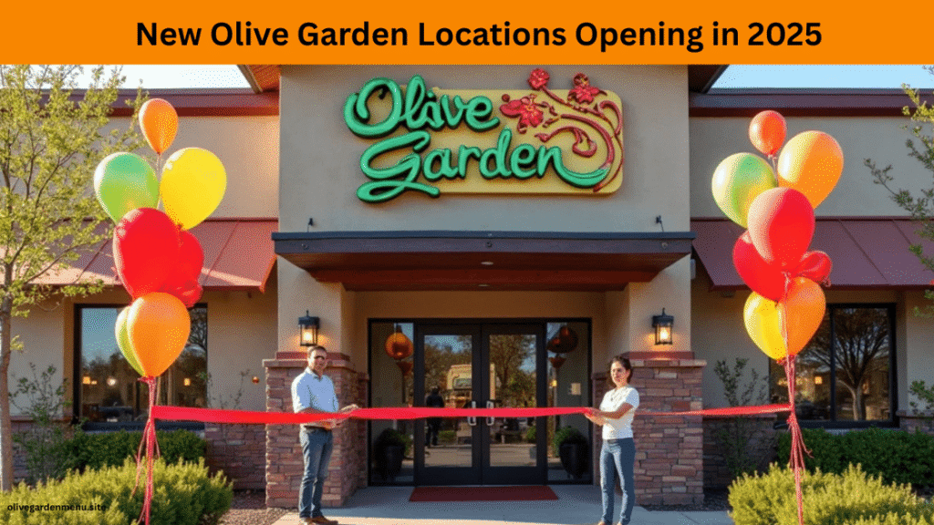Ribbon‑cutting at a new Olive Garden location opening in 2025, with “Olive Garden Closing” mention subtly in banner.