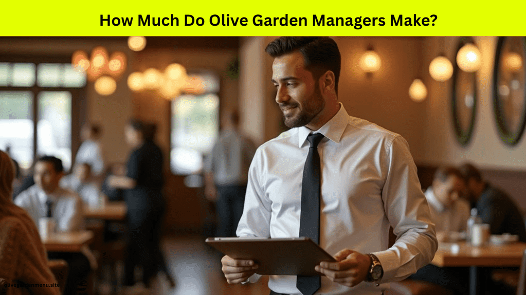 Olive Garden general manager reviewing schedules at front of house – Does Olive Garden Pay?
