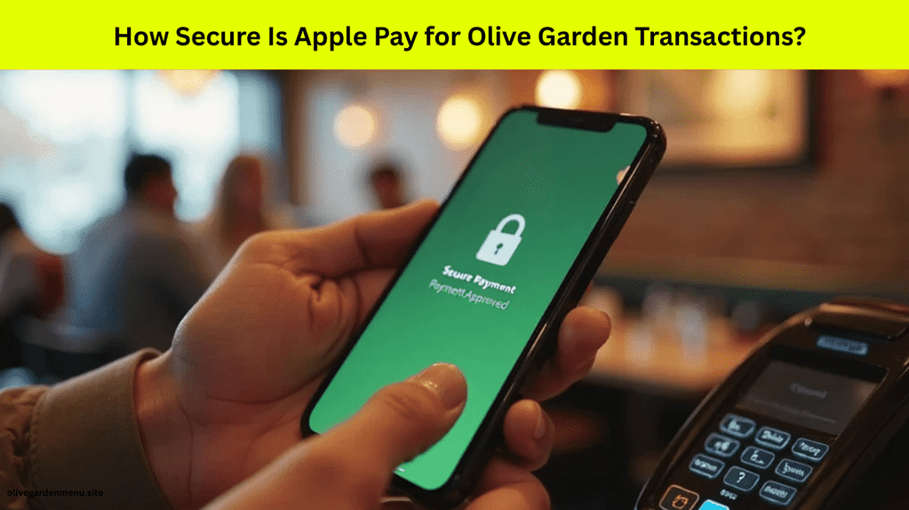 Secure Apple Pay transaction at Olive Garden using Face ID with a contactless terminal
