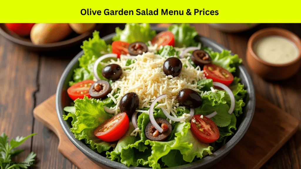 Fresh Olive Garden salad served with signature ingredients and breadsticks – Olive Garden Salad Menu