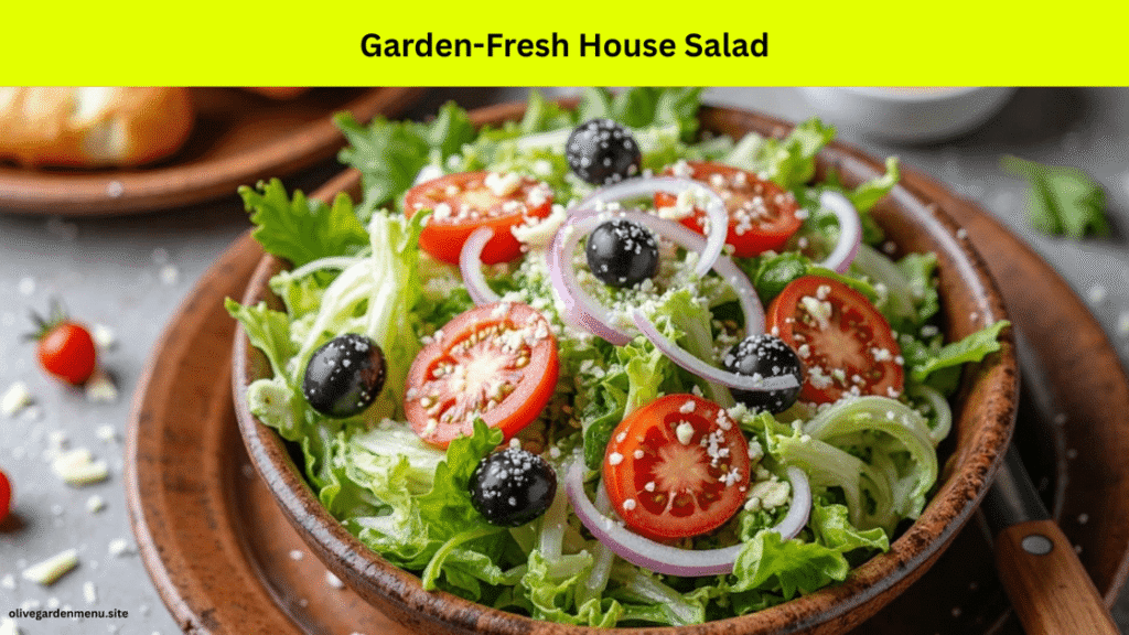 Garden-Fresh House Salad served with Italian dressing and breadsticks – Olive Garden Salad Menu