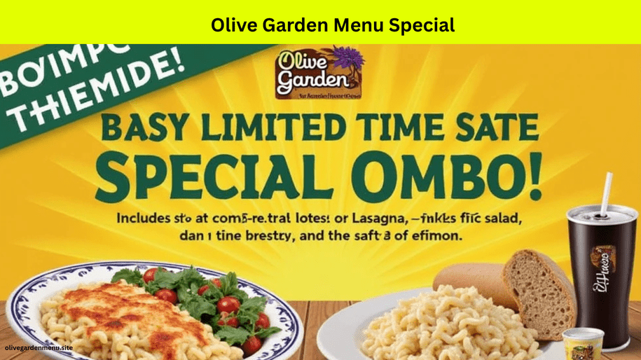 Seasonal special combo from the Olive Garden Menu featuring pasta, salad, breadsticks, and a drink.
