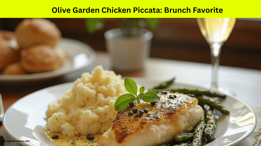 Olive Garden Chicken Piccata served with lemon butter sauce, capers, and brunch sides.