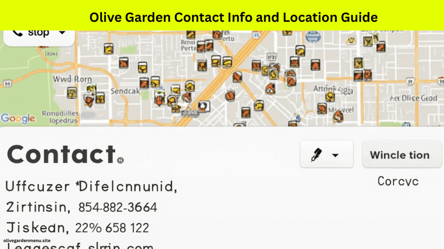 Map with Olive Garden locations and contact info guide for Olive Garden locations and contact details.