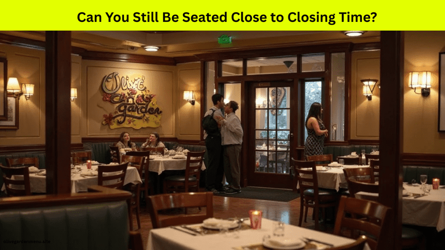 Guests being seated inside Olive Garden just before closing time