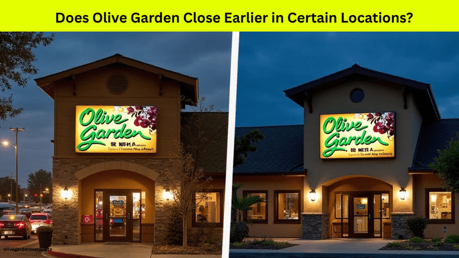 Comparison of Olive Garden closing hours in city and rural locations