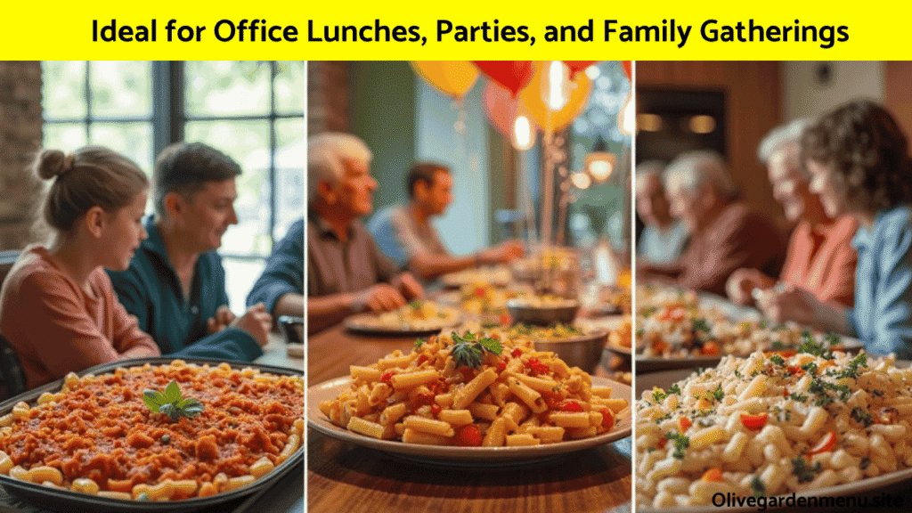 Versatile Olive Garden Catering menu setup for office lunches, parties, and family gatherings.