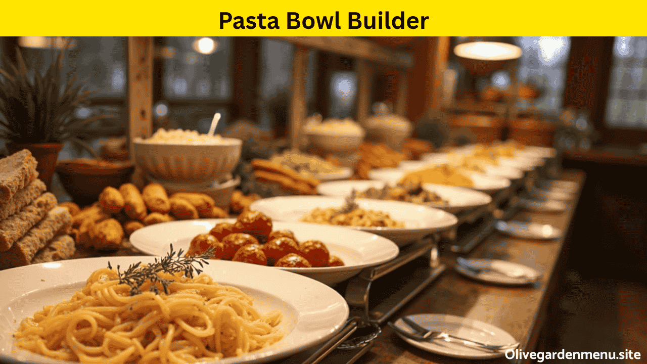 Custom Olive Garden pasta bowl with sauce and toppings