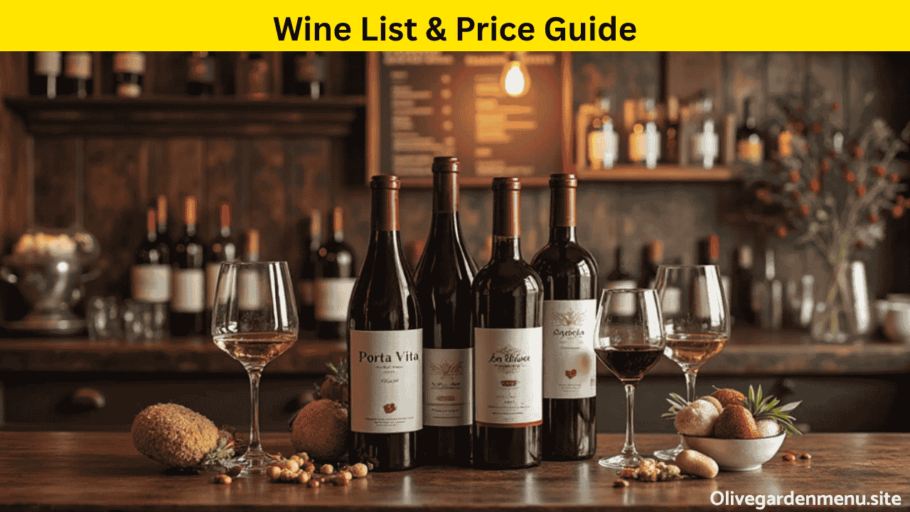Glasses of red and white wine pairing at Olive Garden
