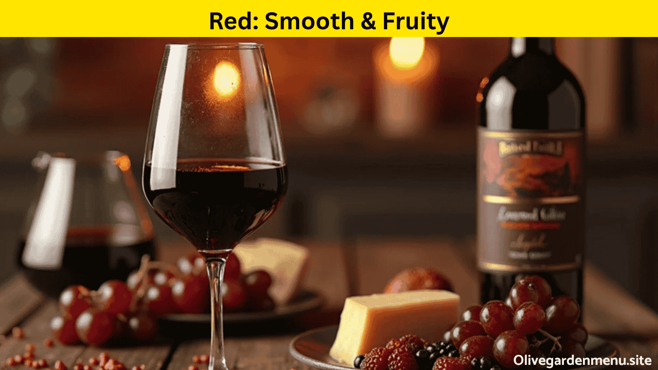 Glass of red wine with deep ruby color, served alongside dark berries and gourmet cheese on a wooden table.
