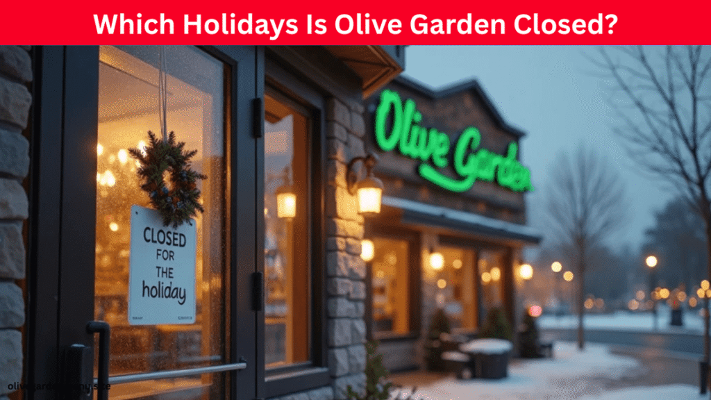 Olive Garden closed sign on Thanksgiving and Christmas Day 2025