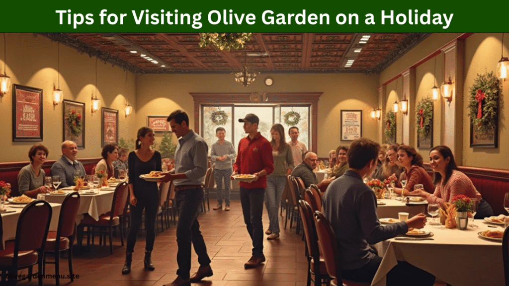 Guests dining at Olive Garden during a busy holiday with tips for a smooth experience