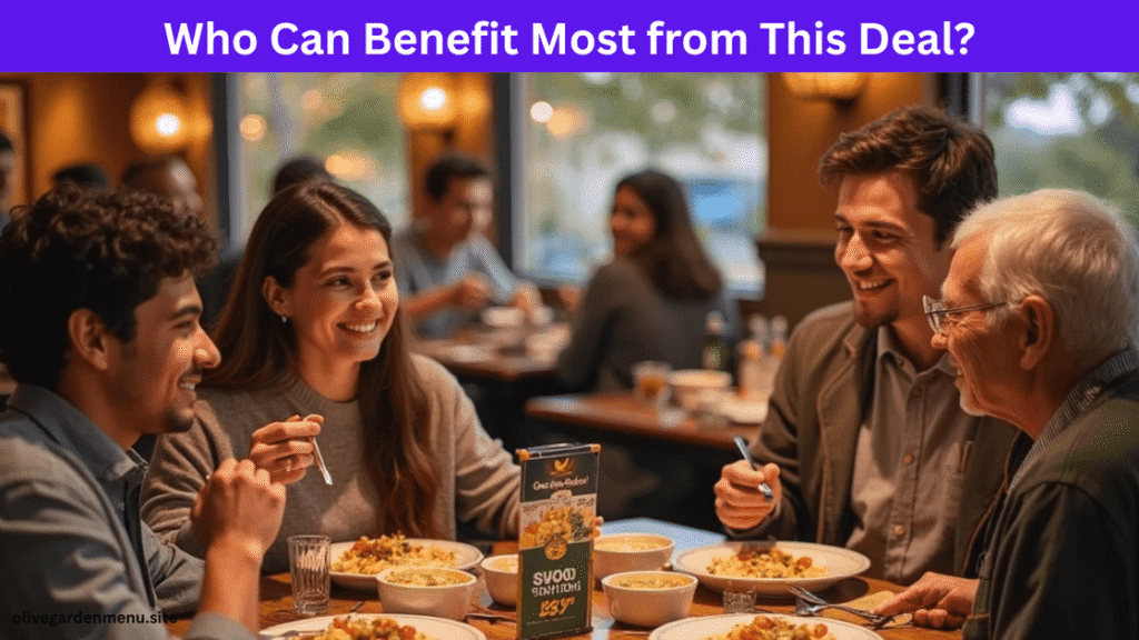 Smiling couple enjoying Olive Garden Early Dinner Duos in a cozy restaurant setting