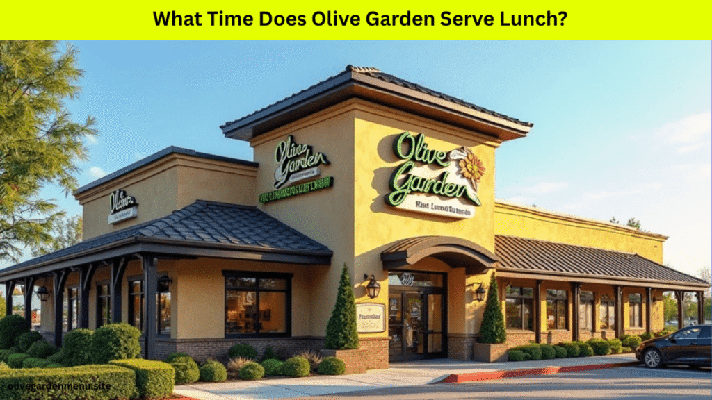 "Clock and Olive Garden menu highlighting Olive Garden Lunch Hours"