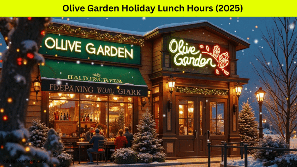 "Holiday-themed table setting representing Olive Garden Lunch Hours during 2025 holidays"