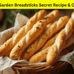 Authentic Olive Garden Breadsticks in a basket with garlic butter glaze