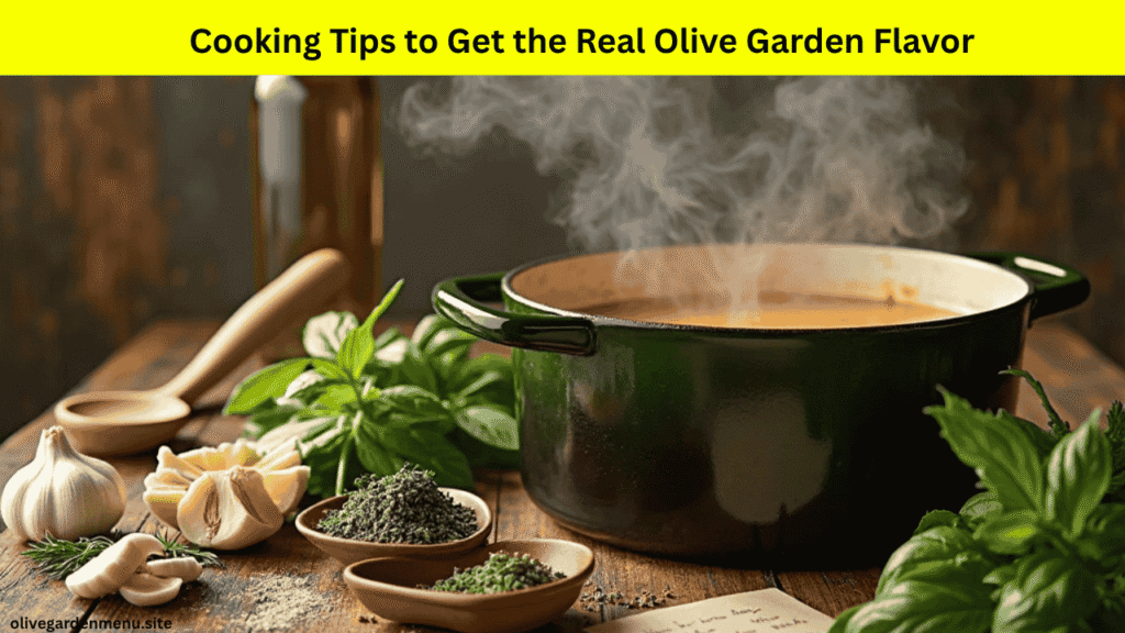Italian herbs and simmering broth for making authentic Olive Garden Soups at home

