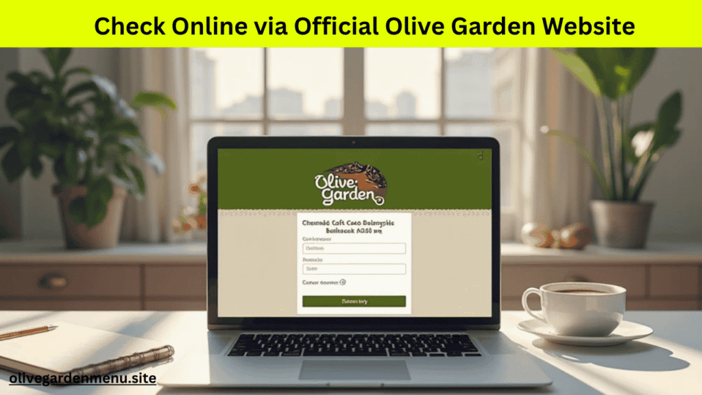 Olive Garden official website gift card balance page.