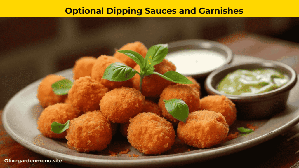 Olive Garden Fried Mozzarella with dipping sauces