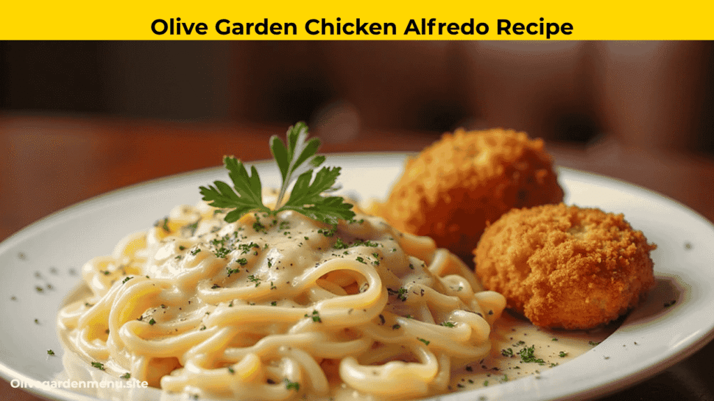 Olive Garden Chicken Alfredo with Fried Mozzarella