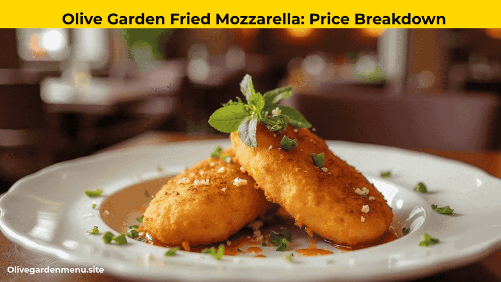  Olive Garden Fried Mozzarella with price tag on plate