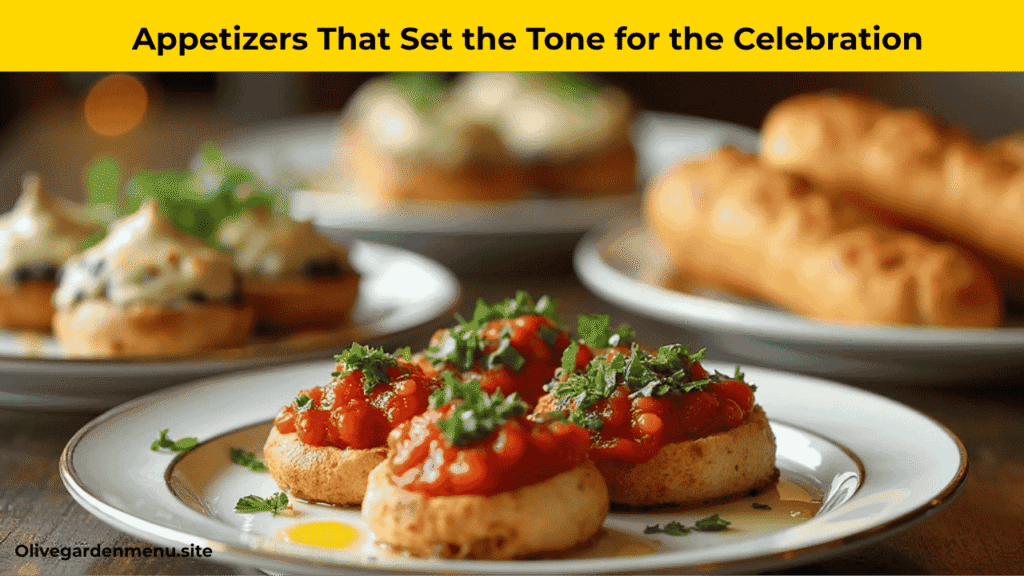 Olive Garden Italian appetizers including bruschetta and cheesy breadsticks for Mother’s Day.
