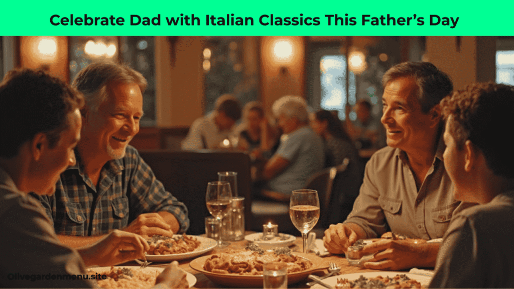 Family enjoying Olive Garden Italian classics on Father’s Day.