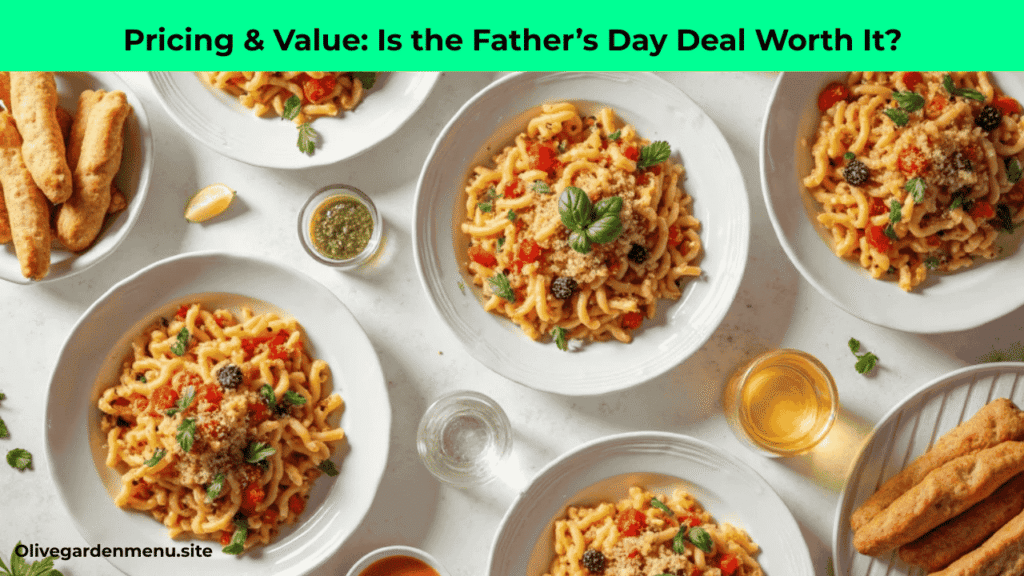 Olive Garden Father’s Day menu pricing display.