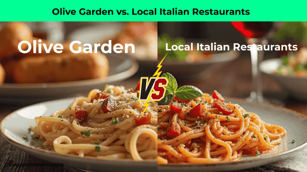 Olive Garden Father’s Day meal compared to local Italian restaurant feast.