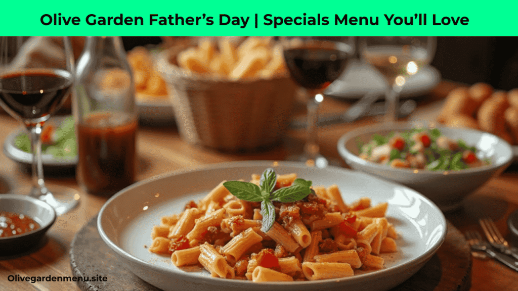 Olive Garden Father’s Day 2025 table with Italian feast.
