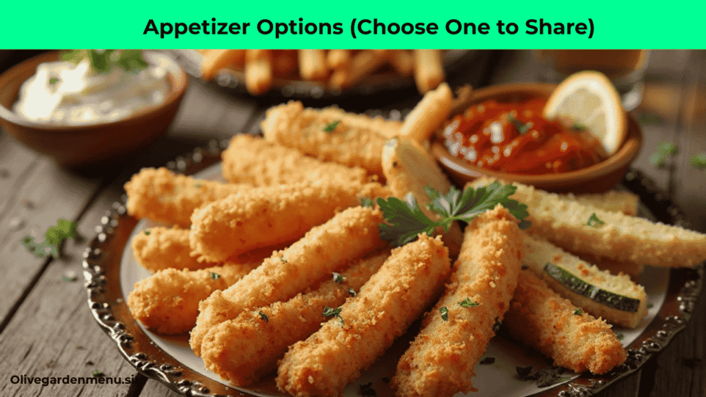 "Olive Garden appetizer options included in the 2 for $25 dinner deal."