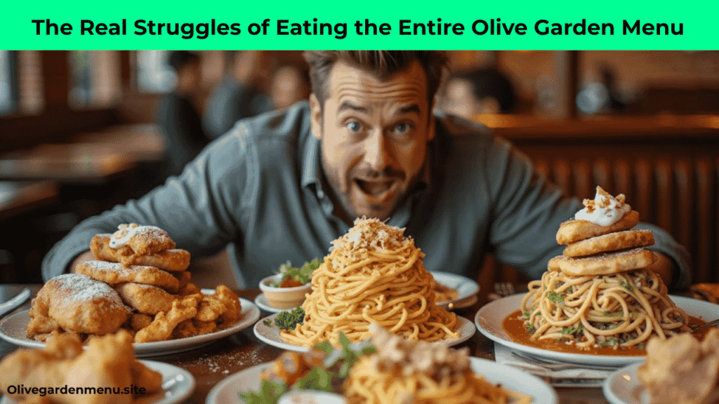 “Challenges of eating the entire Olive Garden menu during the 48-hour food marathon