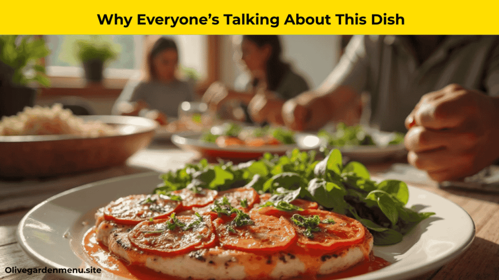 “Family enjoying Olive Garden Grilled Chicken Margherita at home”