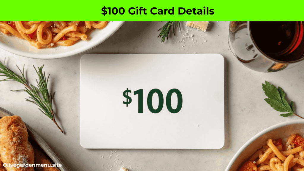$100 Olive Garden Gift Card Prize Details from OGtogosurvey.com