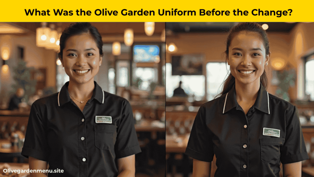 Olive Garden Uniform Change before and after comparison.