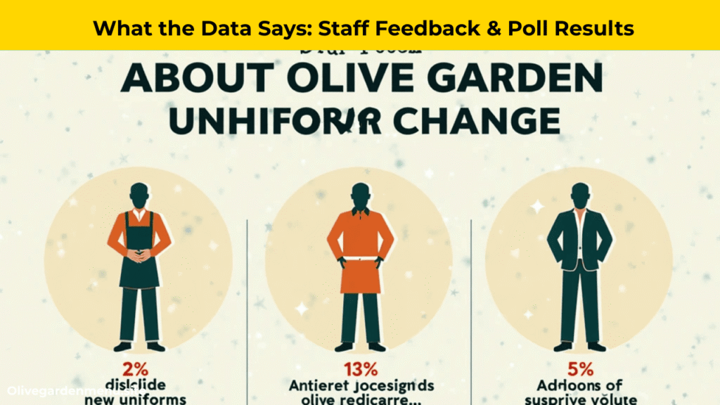 Olive Garden Uniform Change staff poll results infographic.
