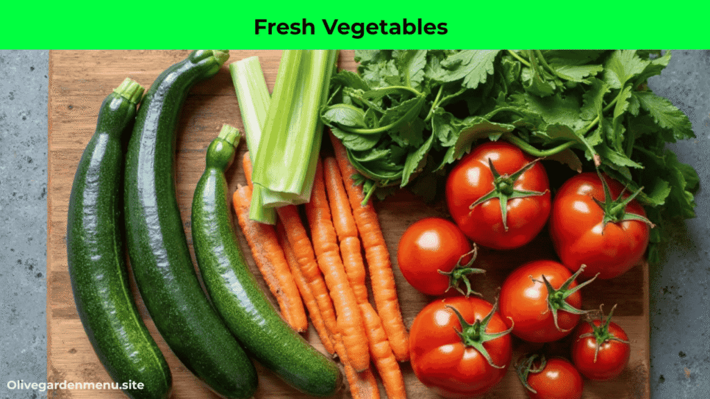Flat-lay of fresh, colorful vegetables (zucchini, carrots, celery, tomatoes, spinach) arranged on a rustic wooden cutting board — bright, natural daylight photography, vibrant colors, farm-to-table vegan cooking vibe.”