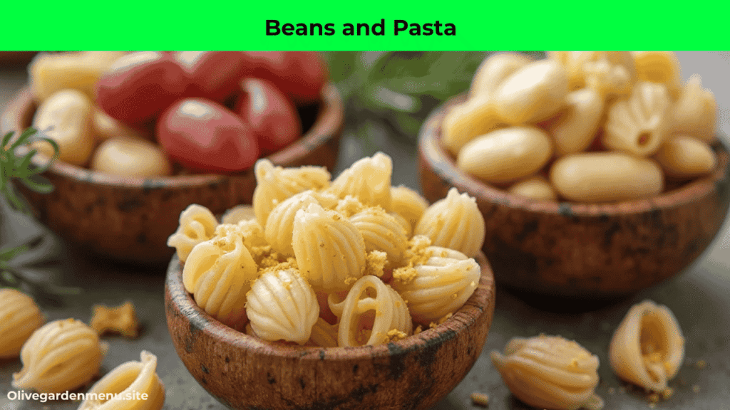 Beans and pasta ingredients for Olive Garden’s Vegan Minestrone.