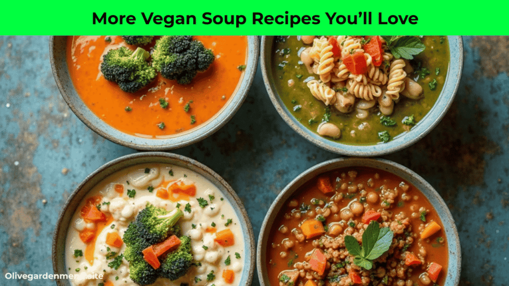 Vegan soup recipes like Olive Garden Minestrone, Zuppa Toscana, and more.