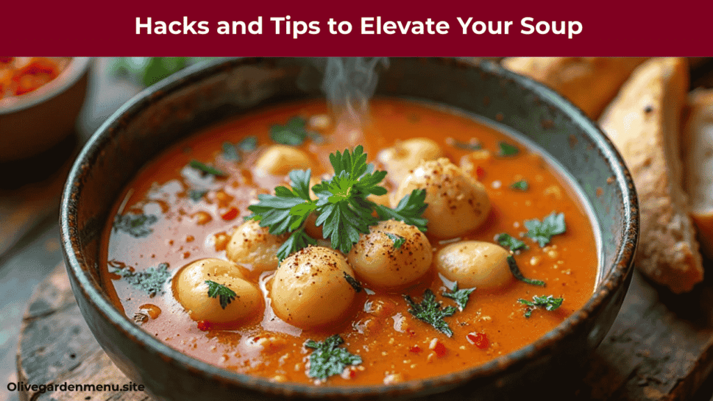 Vegan Olive Garden Gnocchi Soup with creative garnishes and toppings.