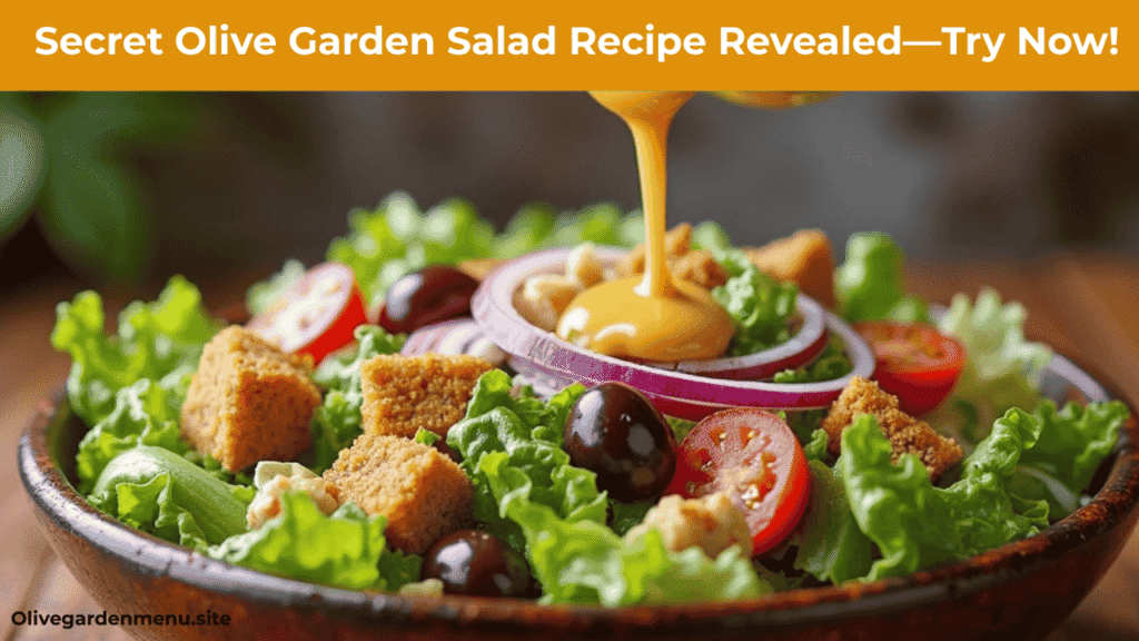 Secret Olive Garden Salad Recipe with fresh vegetables and signature Italian dressing.
