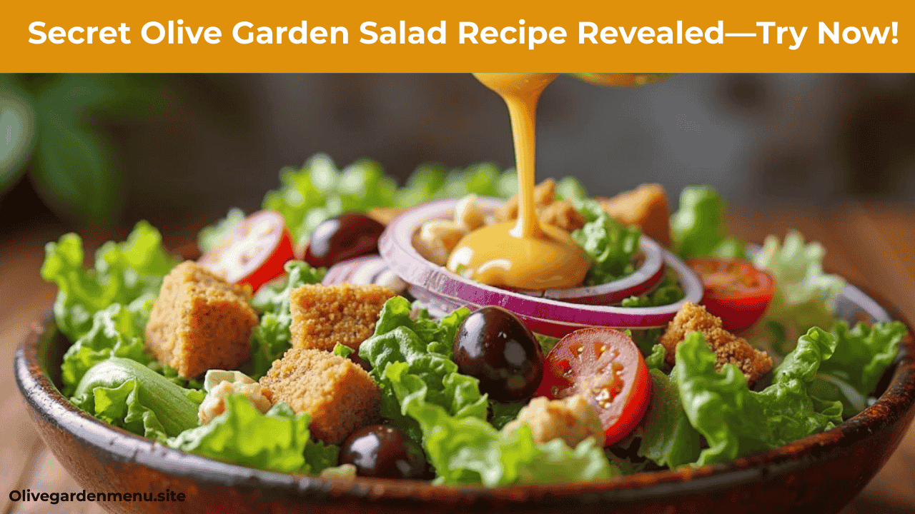 Secret Olive Garden Salad Recipe with fresh vegetables and signature Italian dressing.