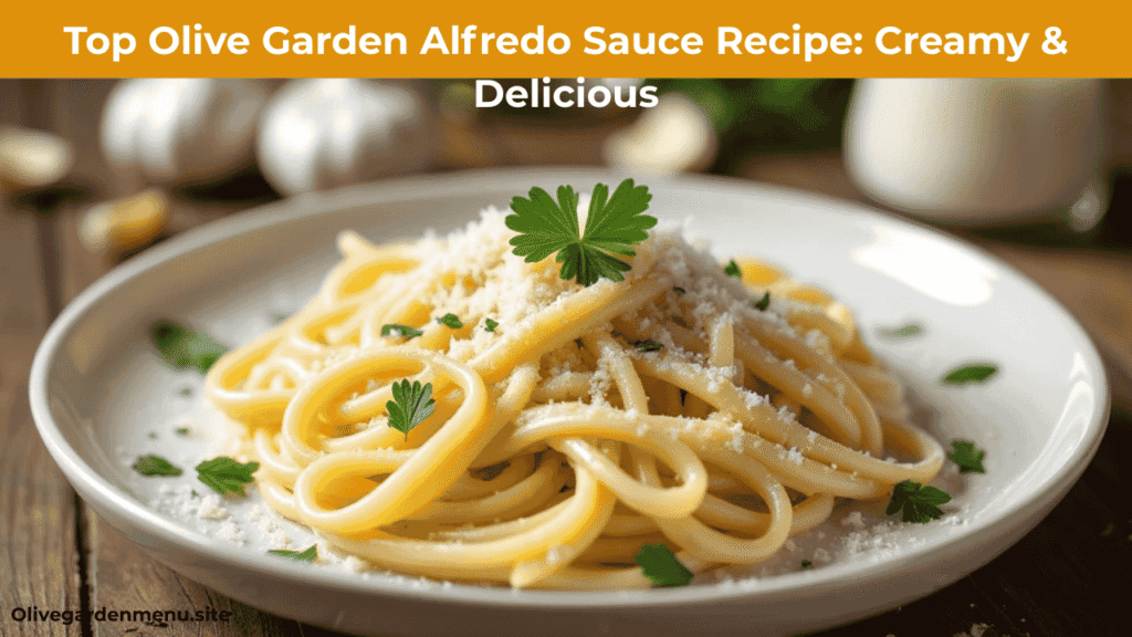 Olive Garden Alfredo Sauce Recipe served creamy and delicious with pasta.