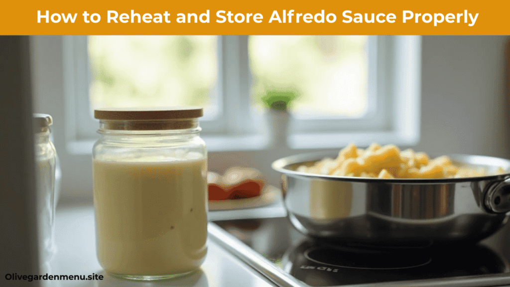 How to reheat and store Olive Garden Alfredo Sauce Recipe properly.