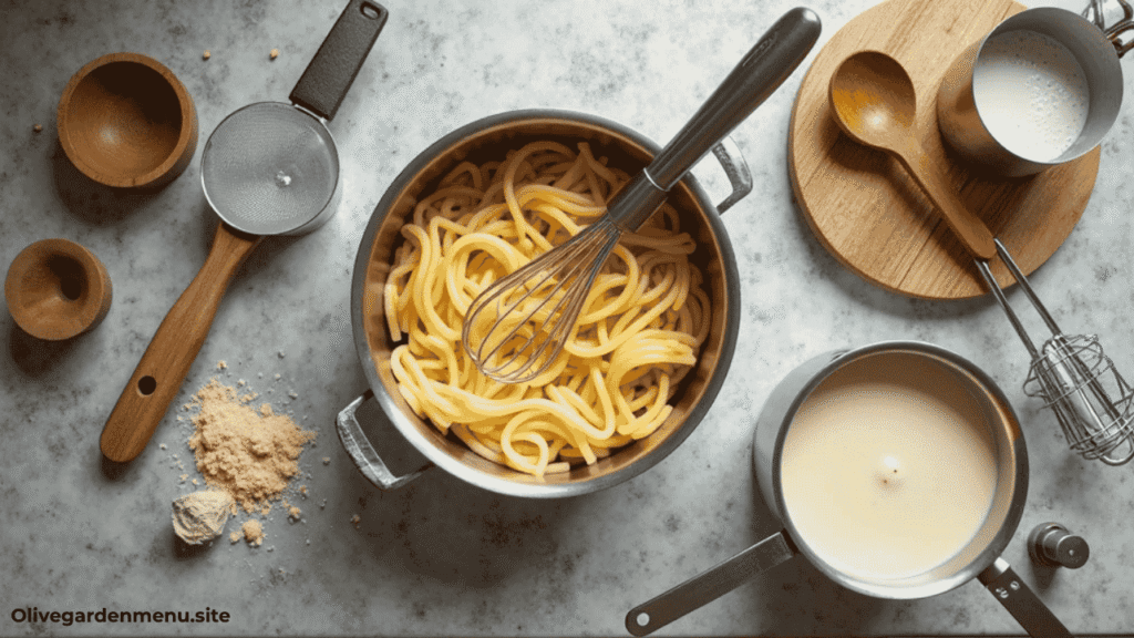 Olive Garden Fettuccine Alfredo recipe creamy pasta plated perfectly