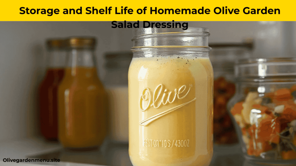 Olive Garden Dressing Recipe stored in a mason jar.