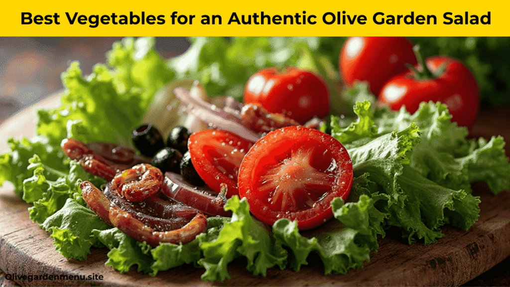Fresh vegetables for authentic Olive Garden salad with homemade dressing.