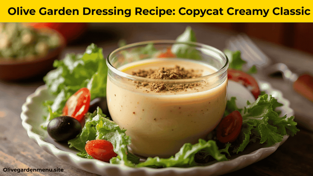 Homemade Olive Garden Dressing Recipe served on fresh Italian salad.